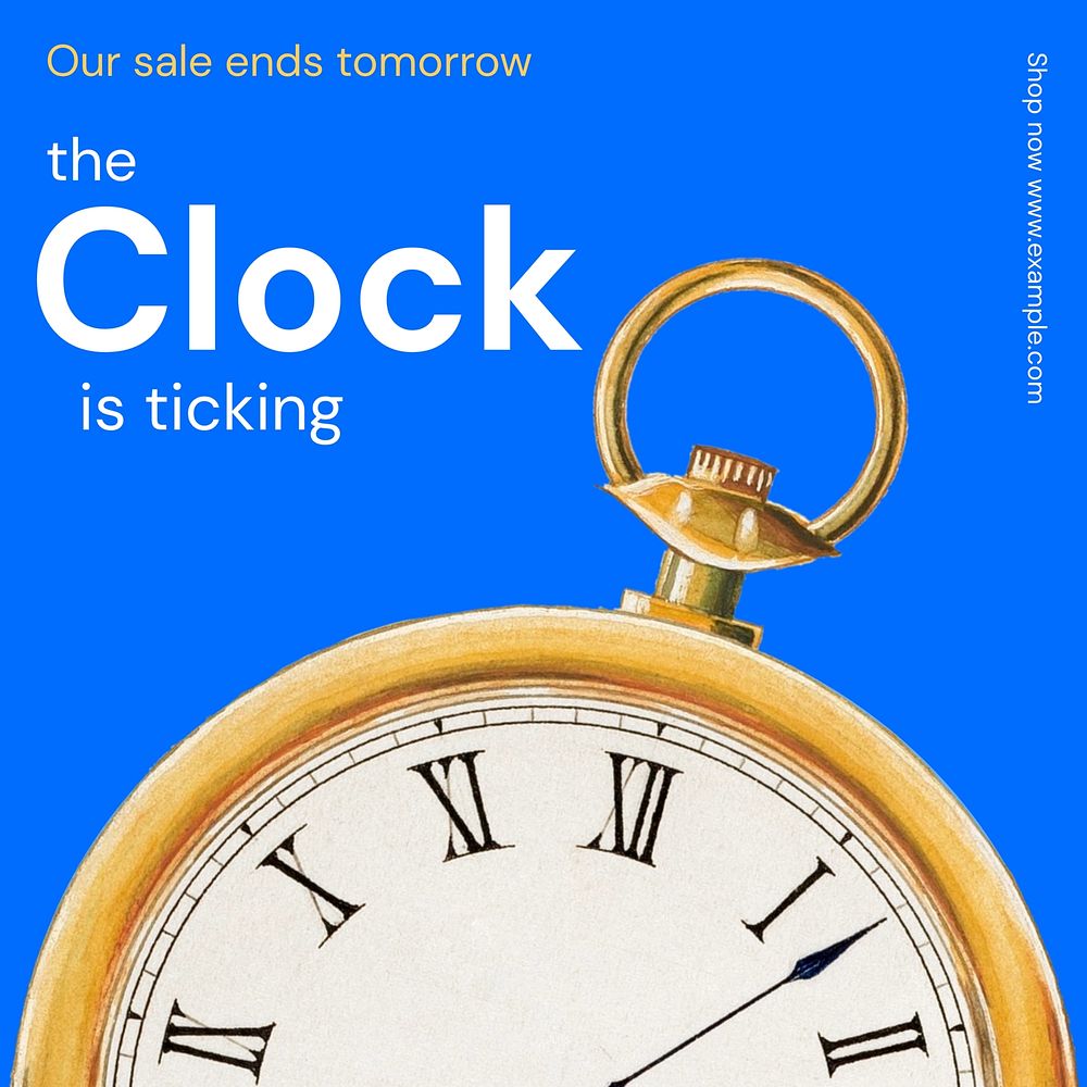 Pocket watch sale Instagram ad template,  social media post design