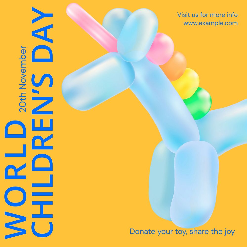 World children&rsquo;s day Instagram ad template,  social media post design