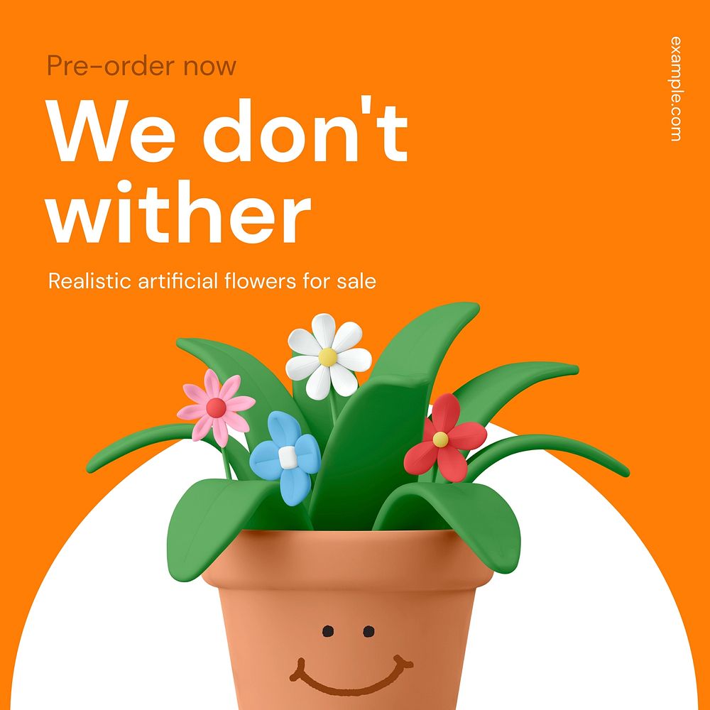 Fake plants Instagram ad template,  social media post design