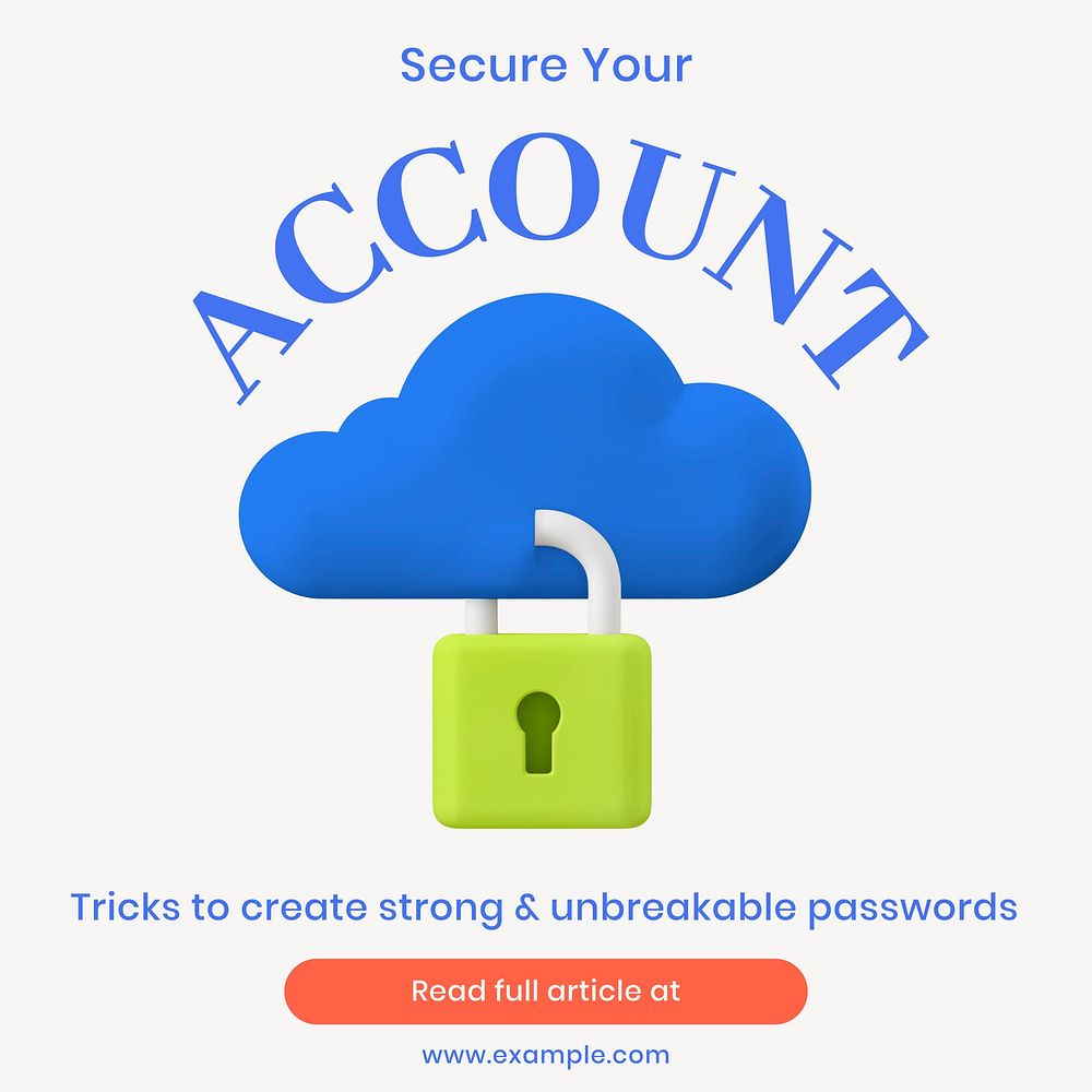 Secure account Facebook ad template & design