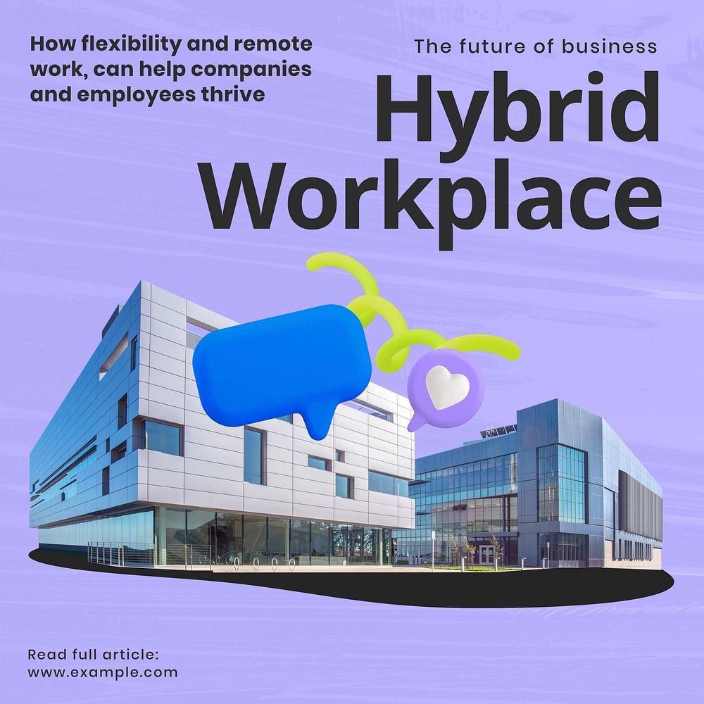 Hybrid workplace Facebook ad template & design