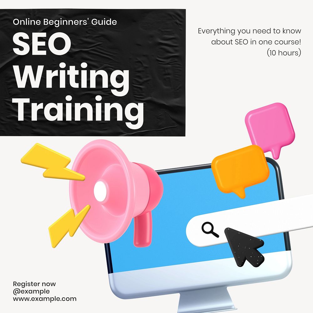 SEO writing training Facebook ad template