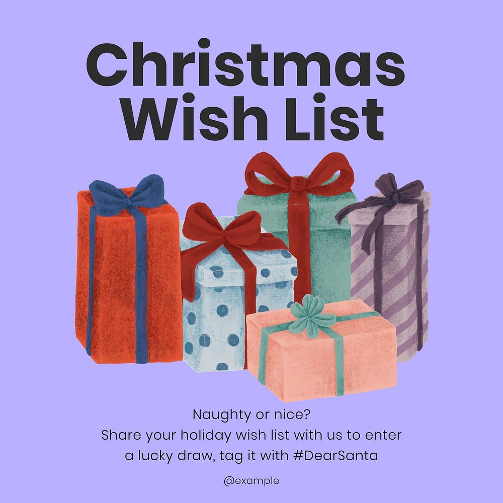 Christmas wish list Facebook ad template & design