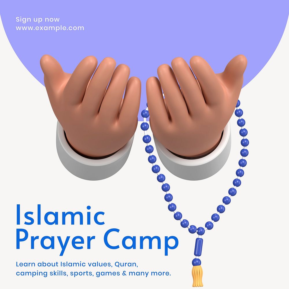 Islamic prayer camp Facebook ad template & design