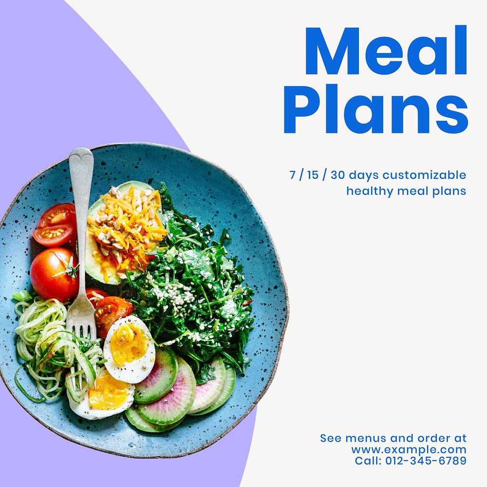 Meal plan Facebook ad template & design