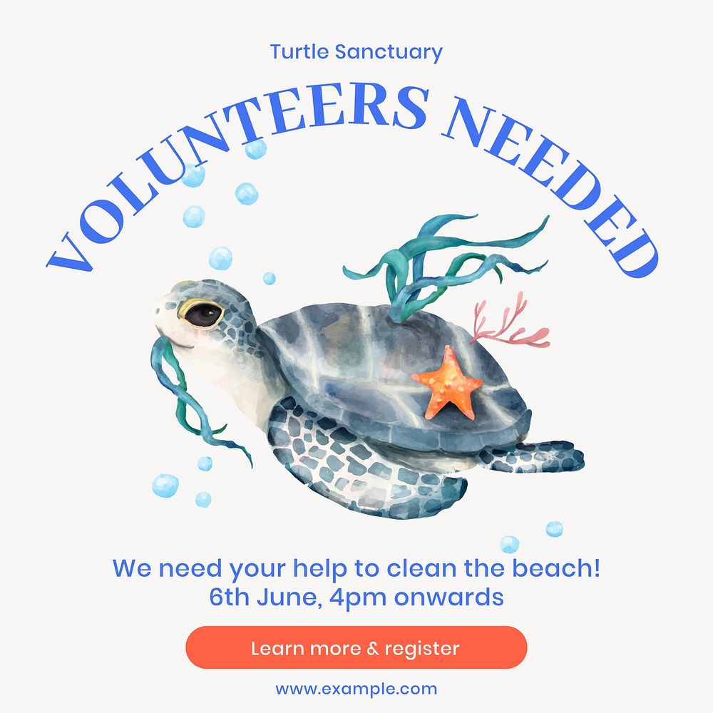 Volunteers needed Facebook ad template & design