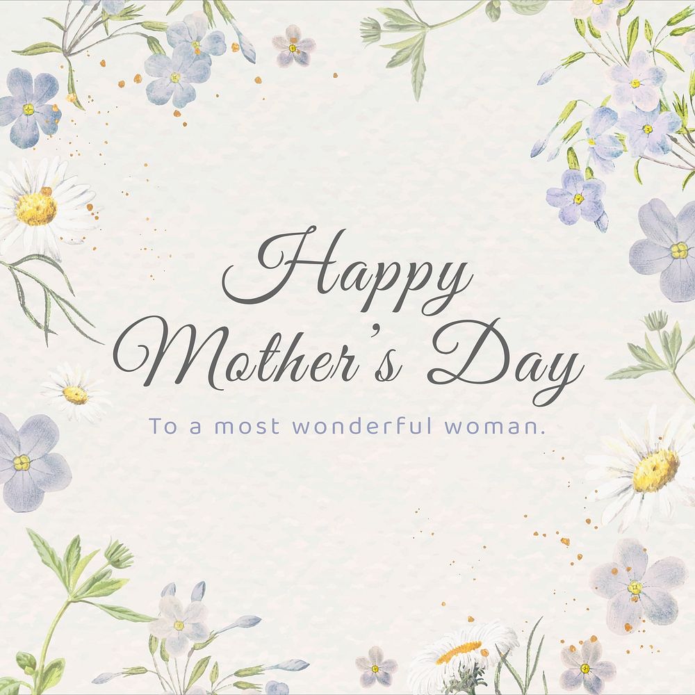 Mother's day Facebook post template, editable floral design