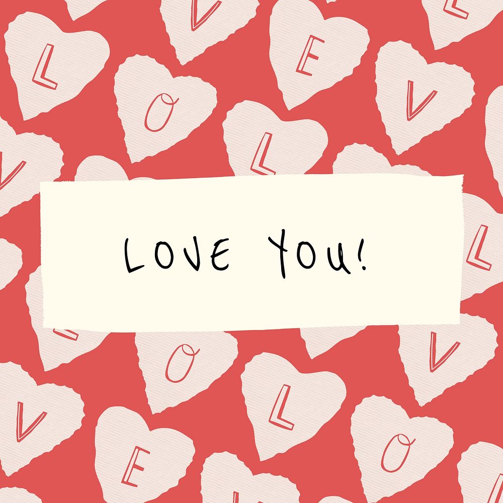 Love you Instagram post template Valentine's design