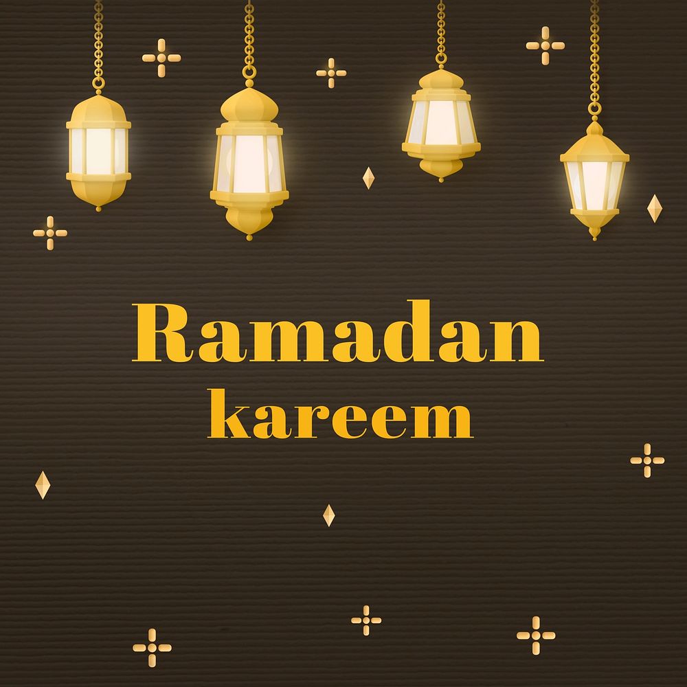 Ramadan kareem Instagram post template, 3D design
