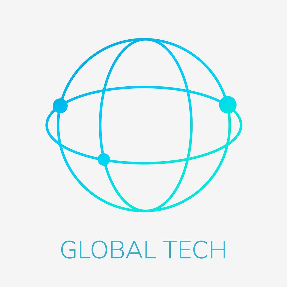 Blue grid globe logo template  technology 