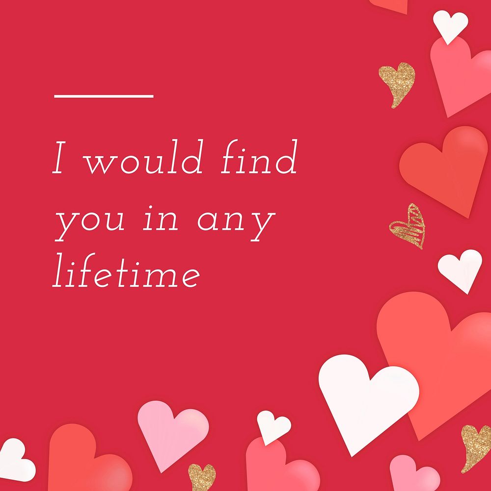 Love quote Instagram post template, Valentine's day