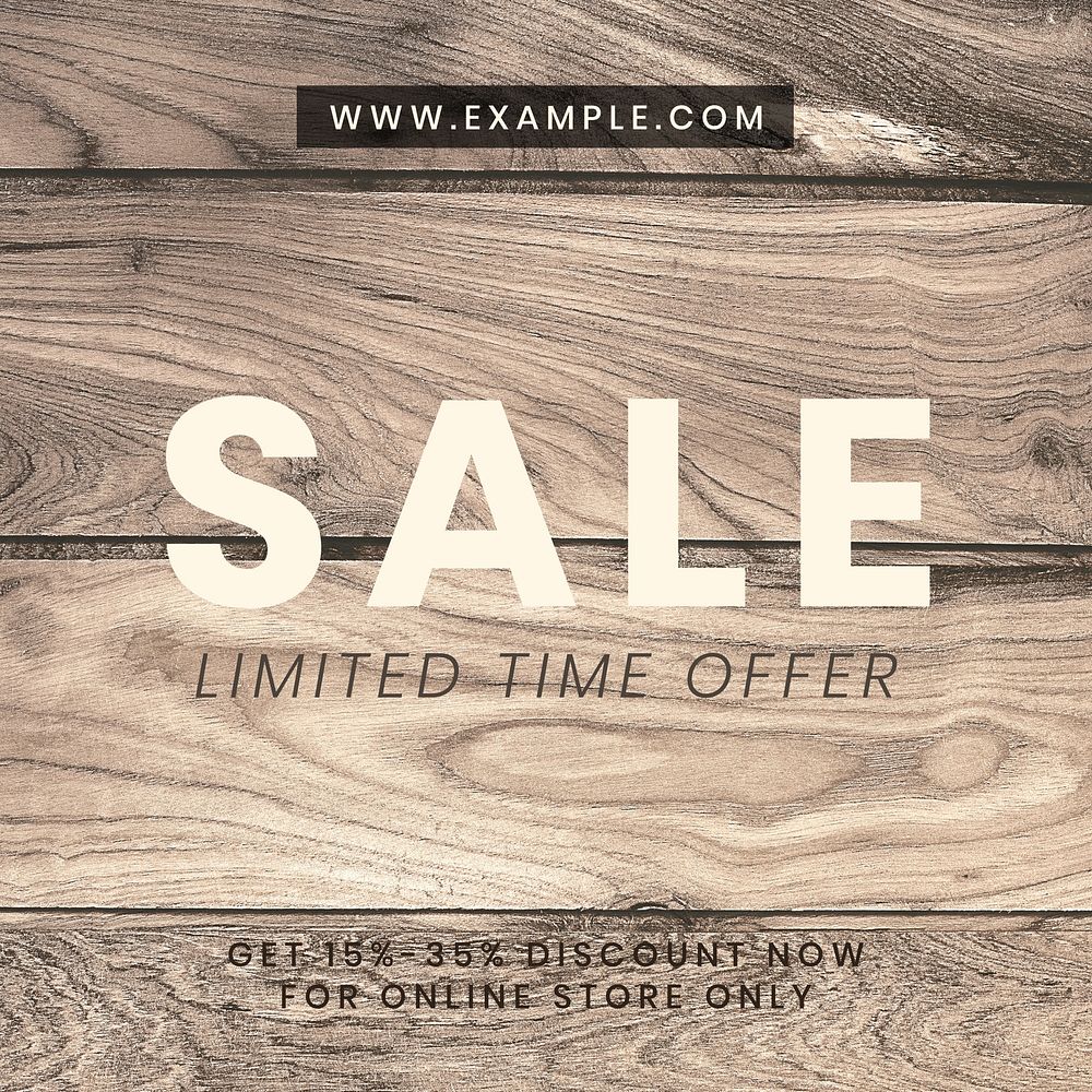 Editable sale Instagram ad template, wood design