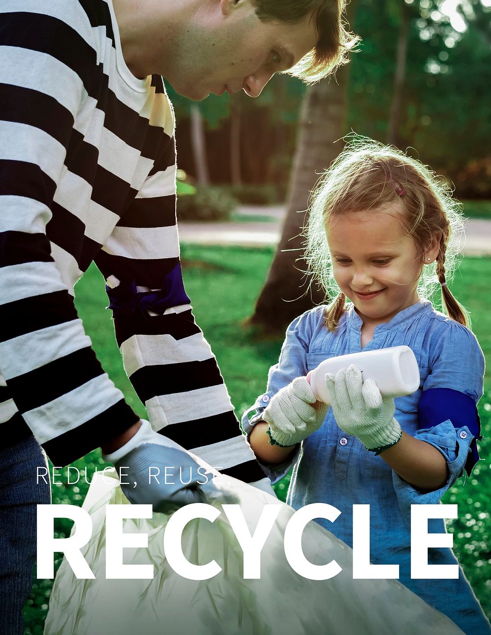 Reduce, reuse, recycle flyer template for environment, editable flyer