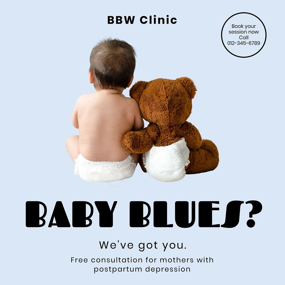 Baby blues Facebook ad template & design