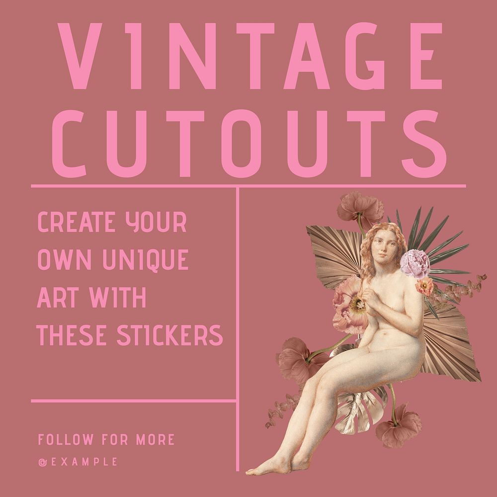 Vintage cutouts sticker Facebook ad template & design