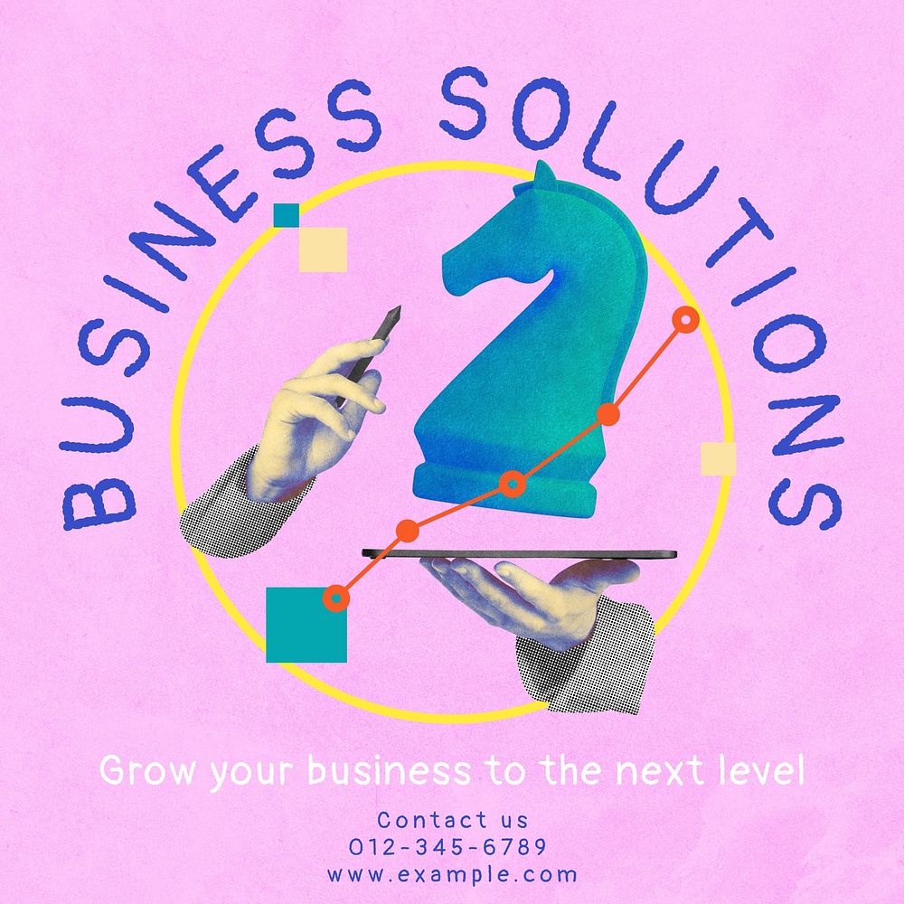 Business solutions Instagram post template social media ad
