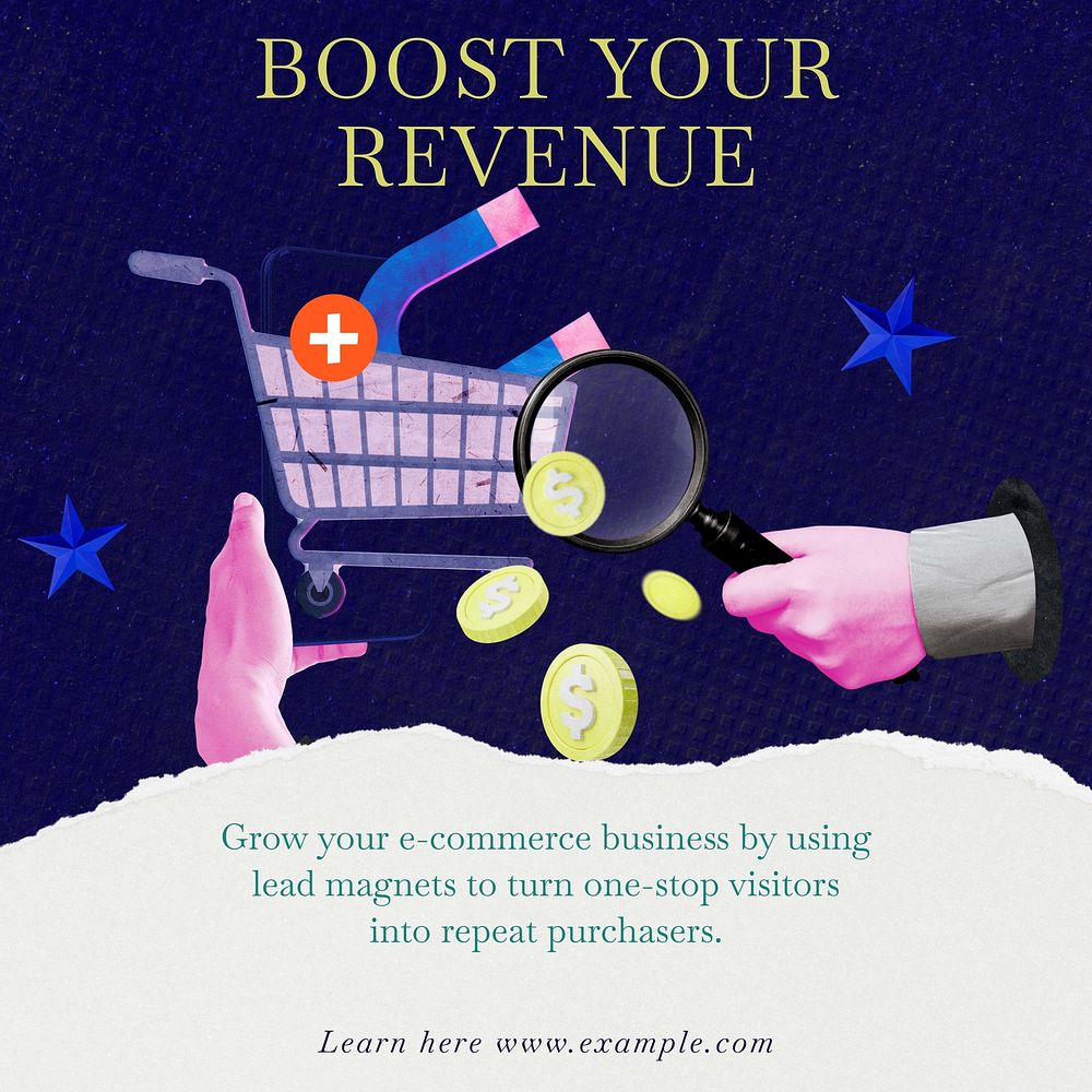E-commerce business revenue Instagram post template social media ad