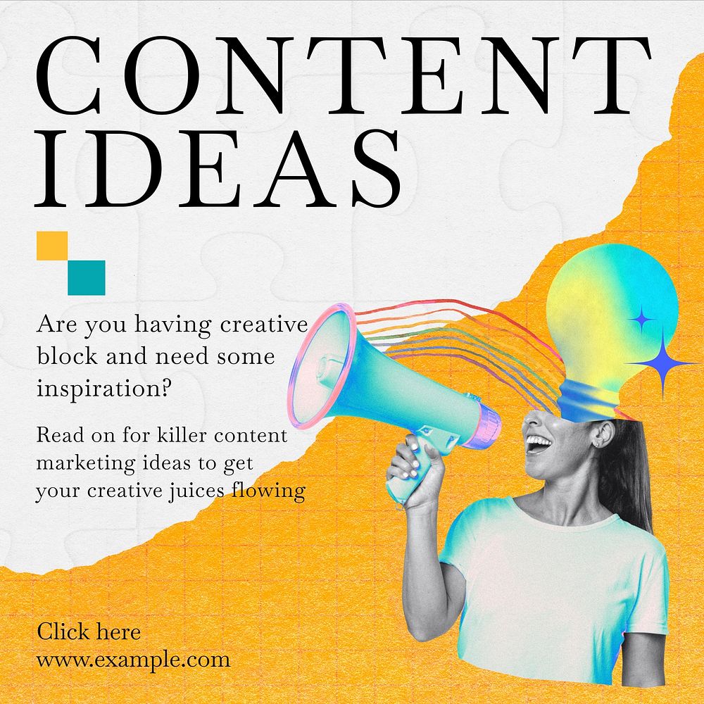Creative content idea Instagram post template, editable social media ad