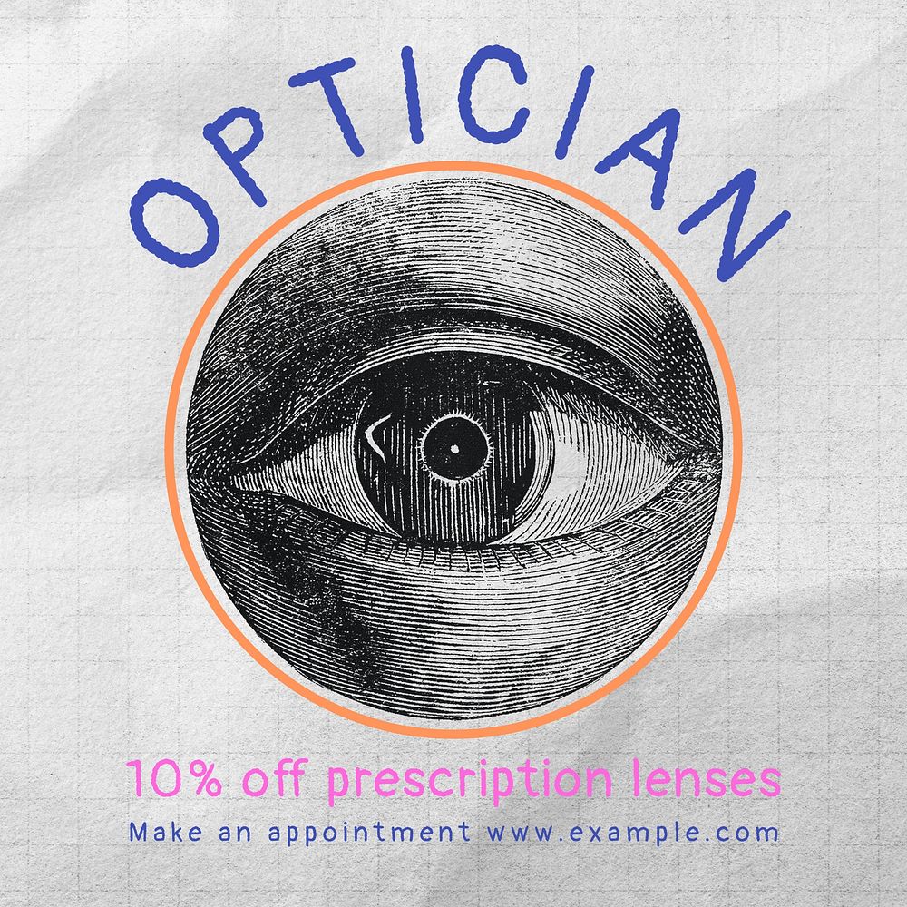 Optician Instagram post template, editable social media ad