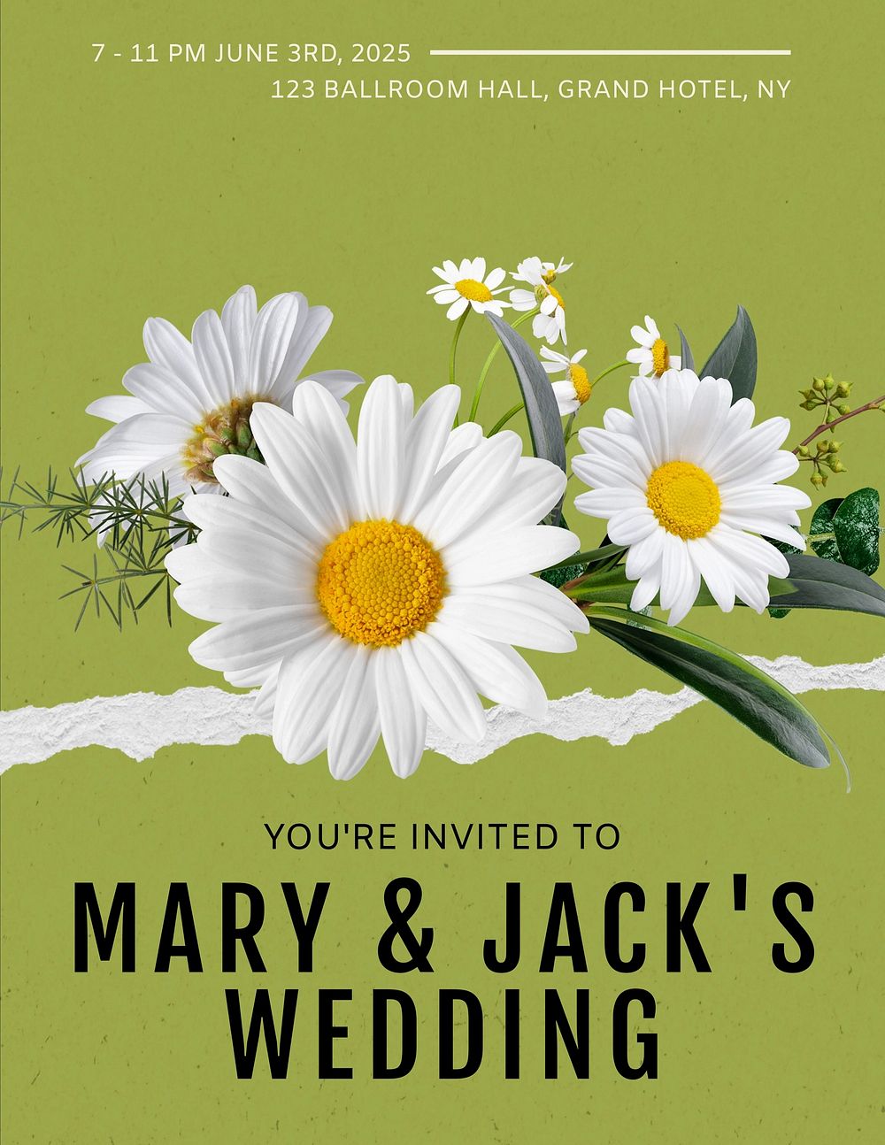 Wedding invitation flyer template advertisement