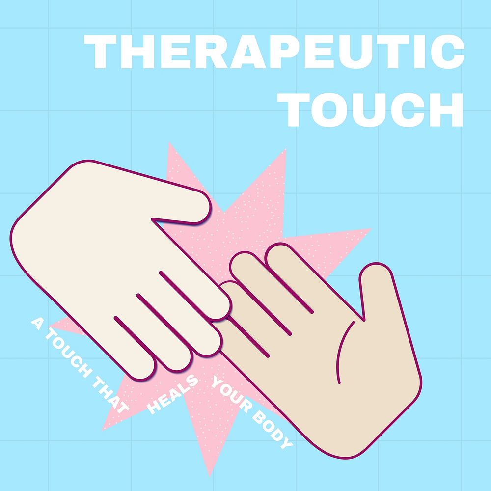 Therapeutic touch Instagram post template, mental health social media