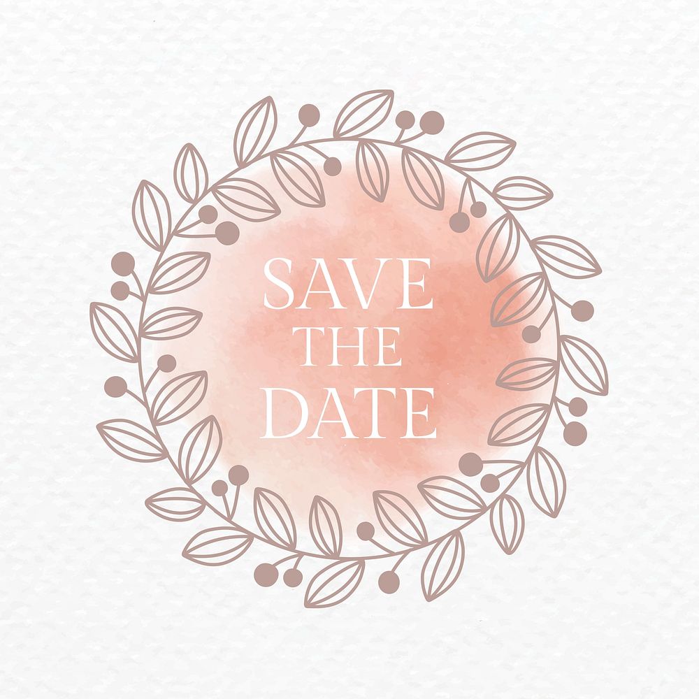Save the date  template, watercolor design