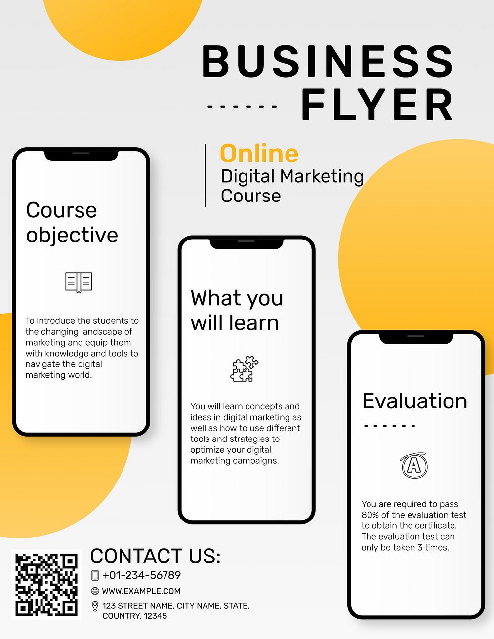 Yellow modern business flyer template