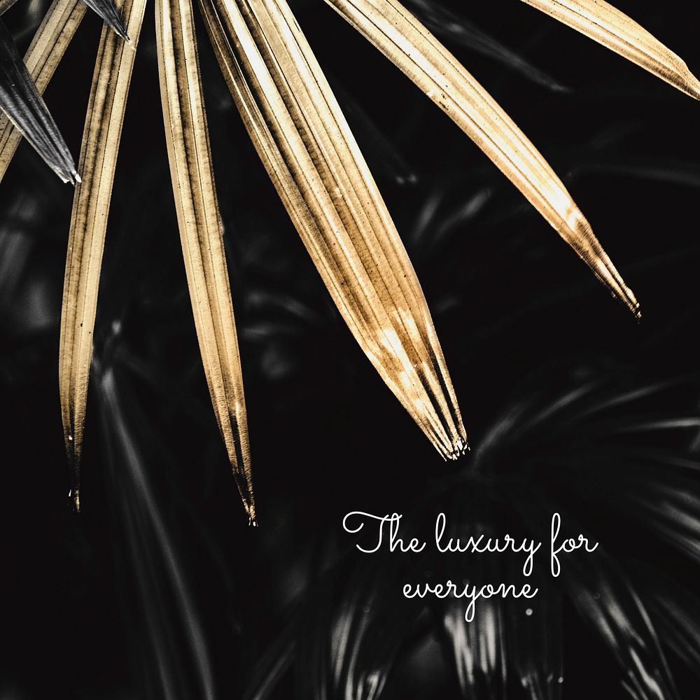 Luxury branding Instagram post template, gold leaf design 