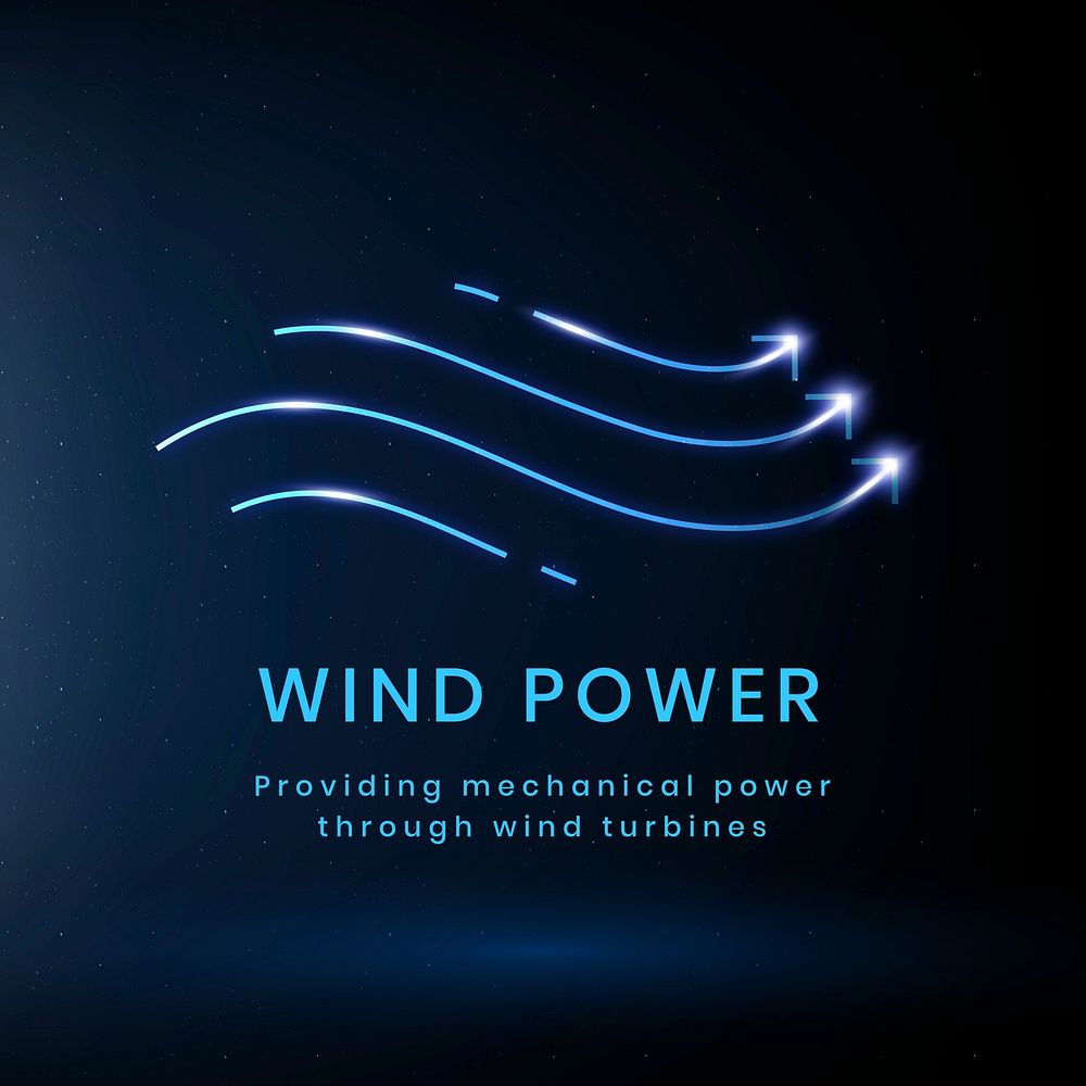 Wind power Instagram post template, editable environment logo design