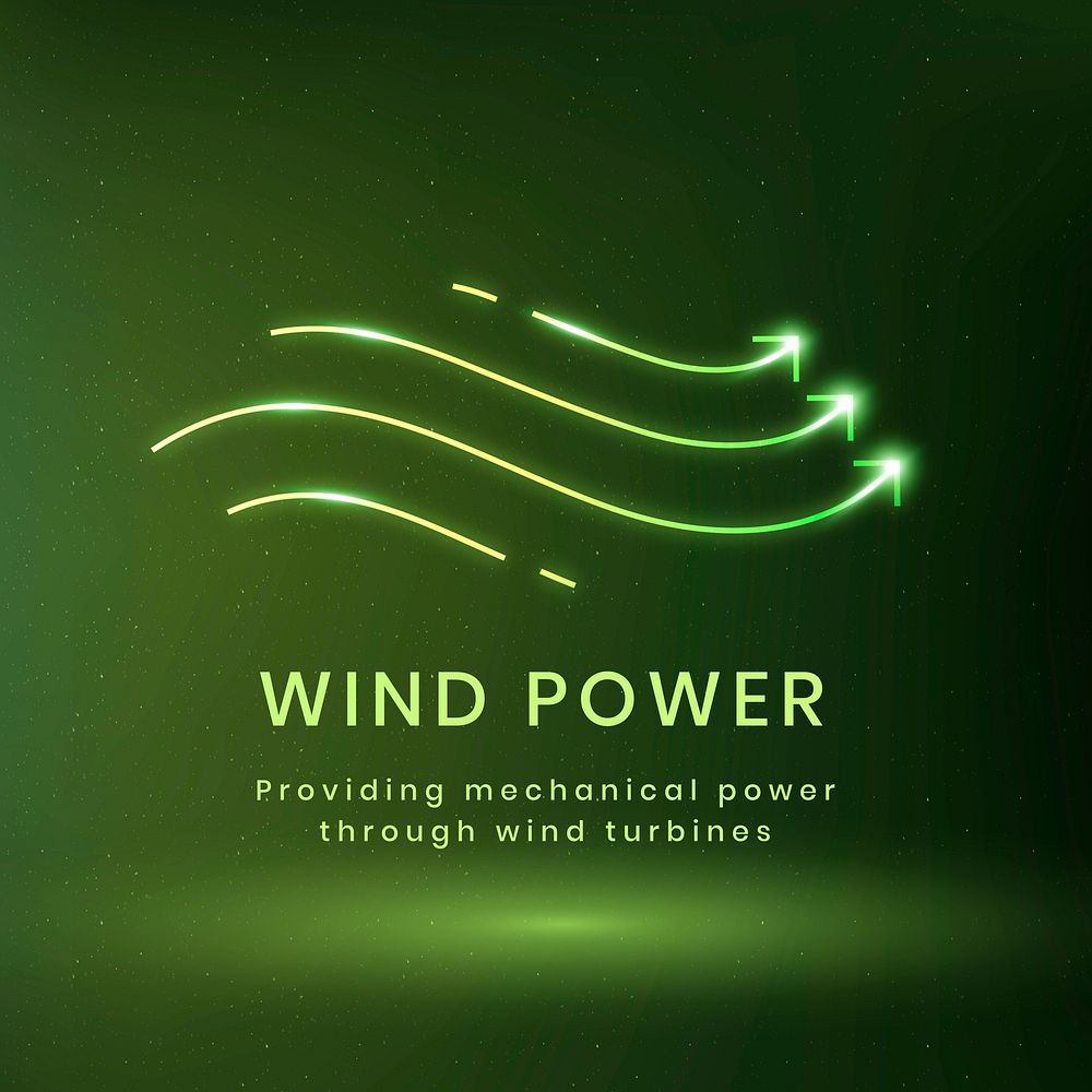 Wind power Instagram post template environment logo design