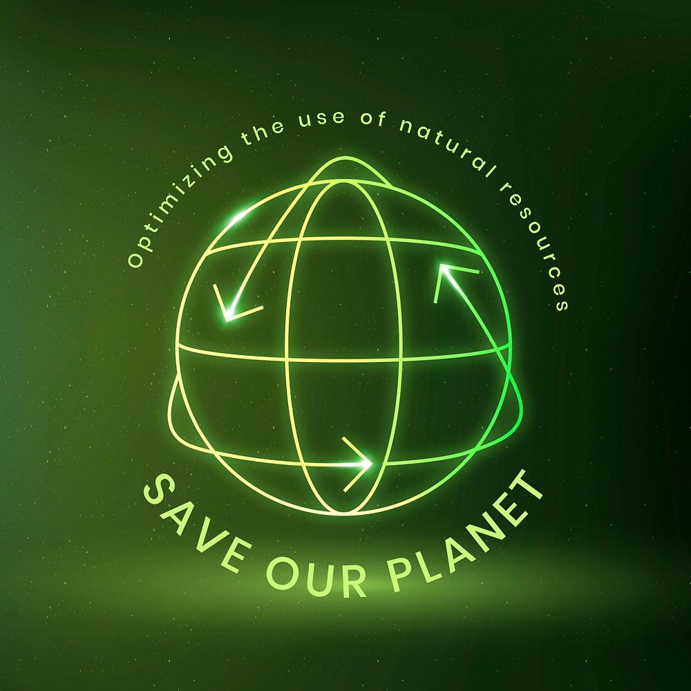 Save planet Instagram post template, editable environment logo design