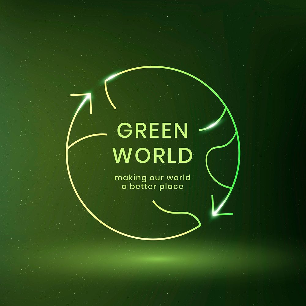 Green world Instagram post template,  environment logo design