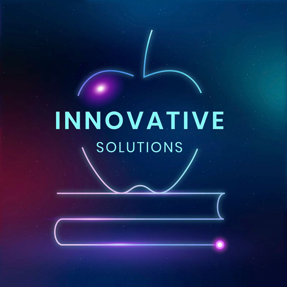 Gradient apple logo template education design