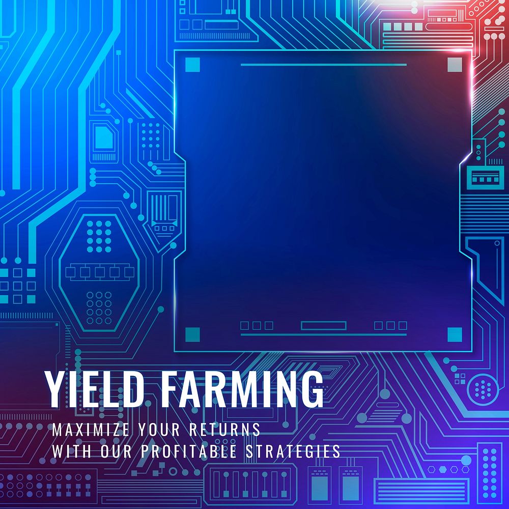 Yield farming Instagram ad template digital finance technology