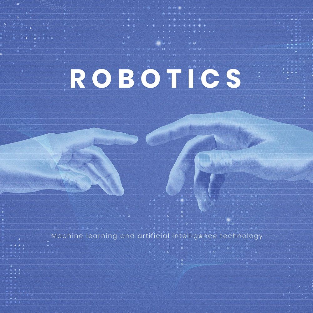Robotic technology Instagram post template, AI futuristic innovation