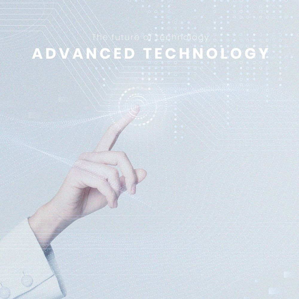 Advanced technology Facebook post template,  virtual screen design
