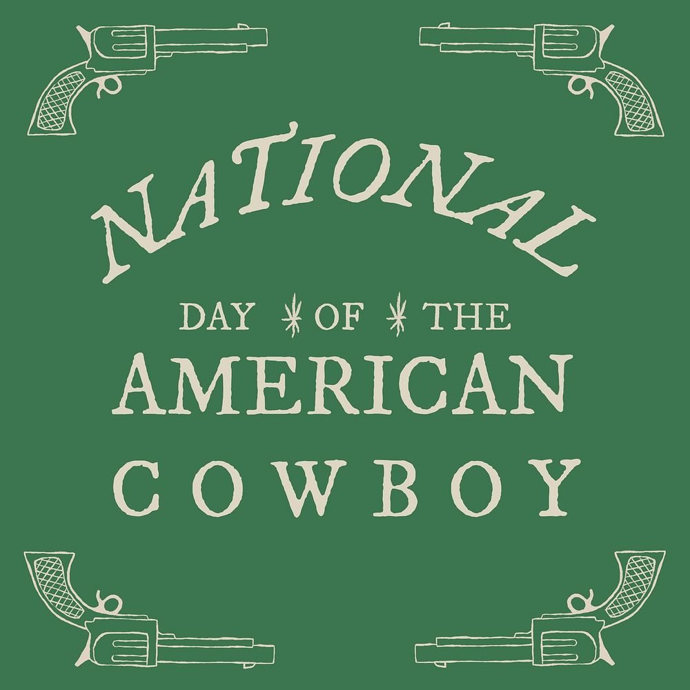 Cowboy National Day  Instagram post template 