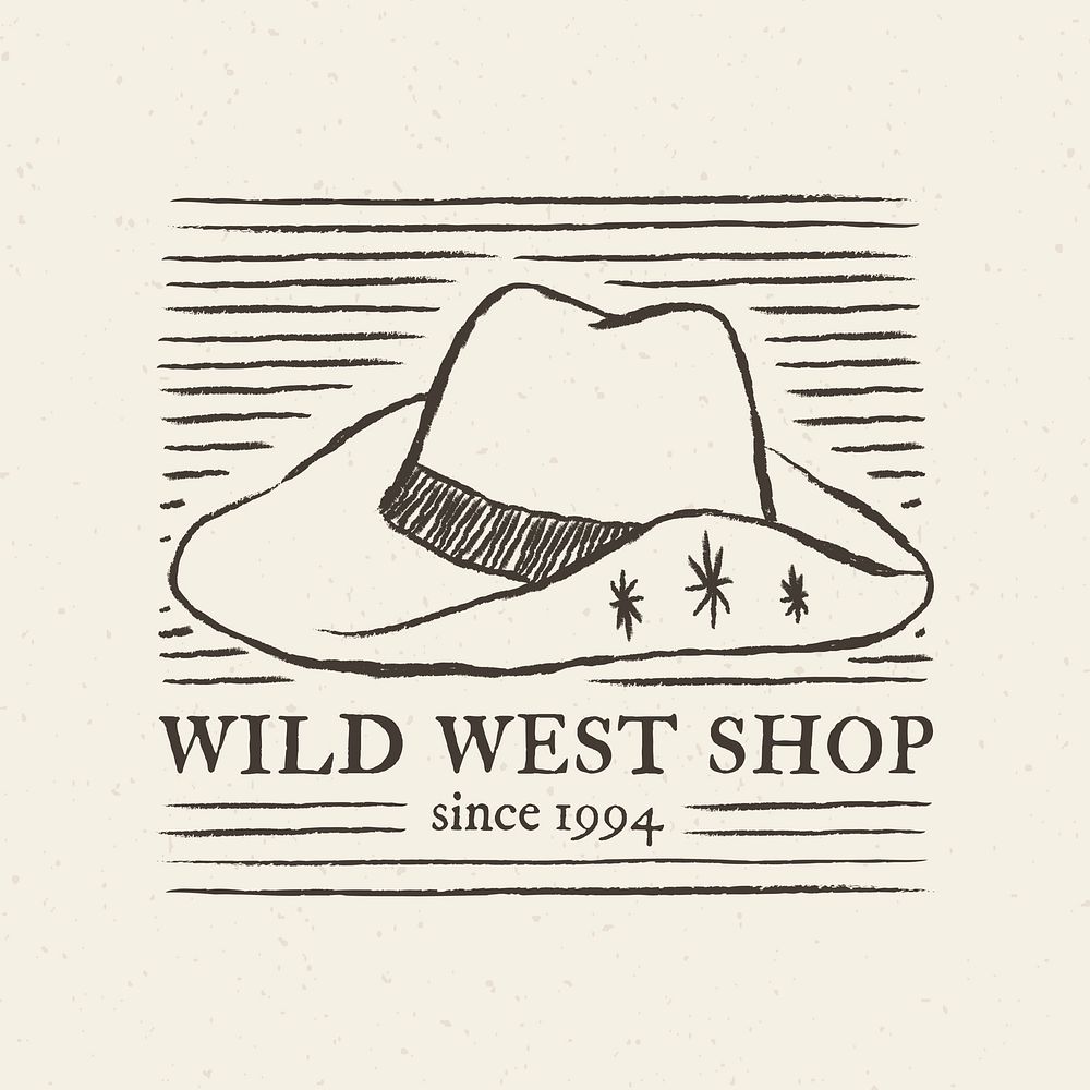 Wild west shop logo template   