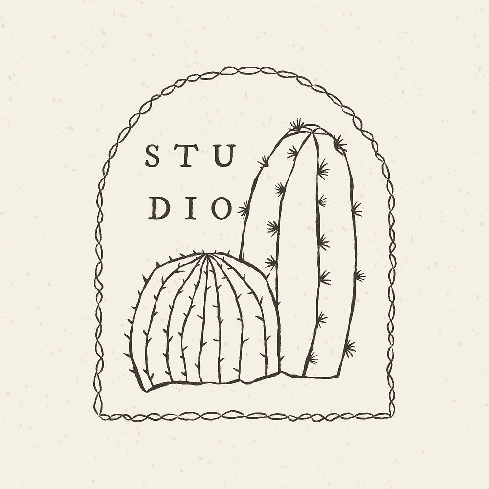 Cactus studio logo template 