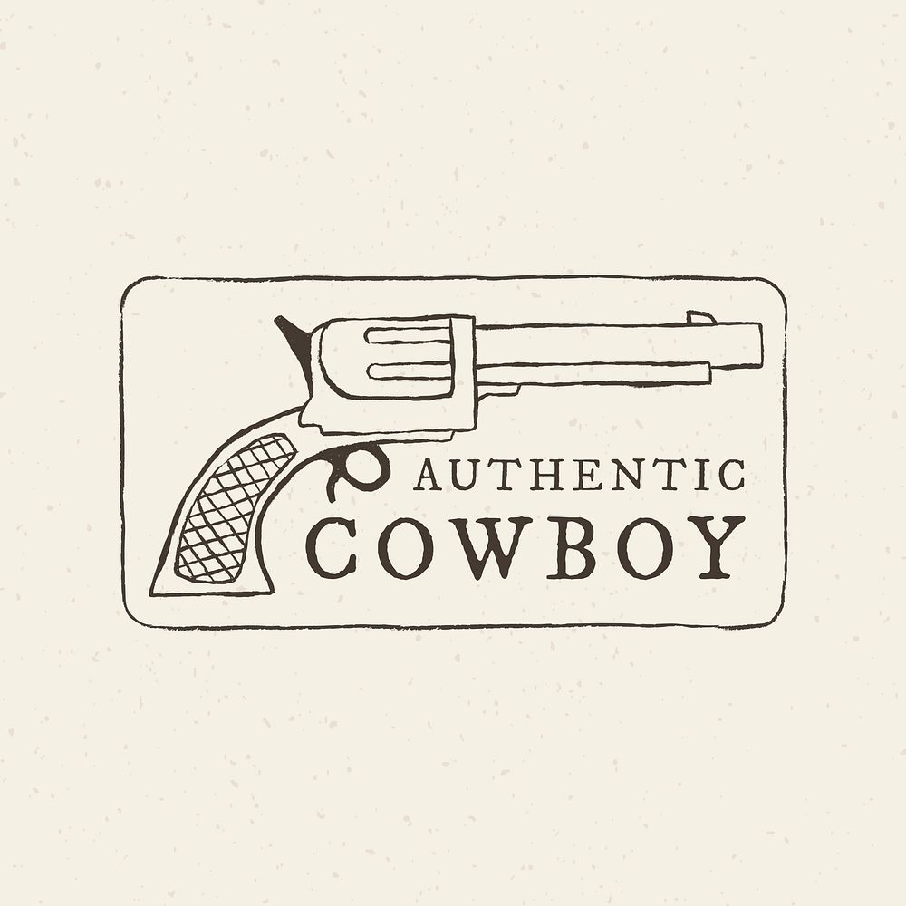 Cowboy gun, vintage logo template