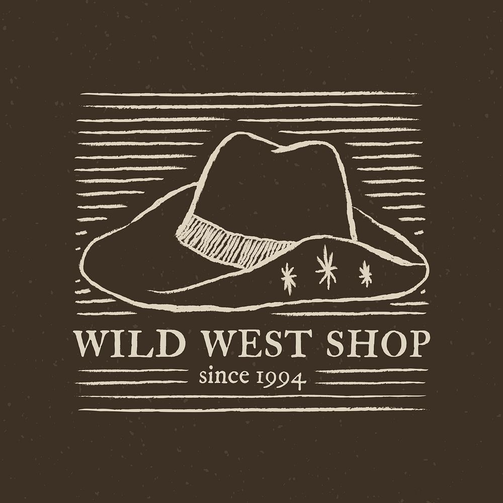 Wild west shop logo template   