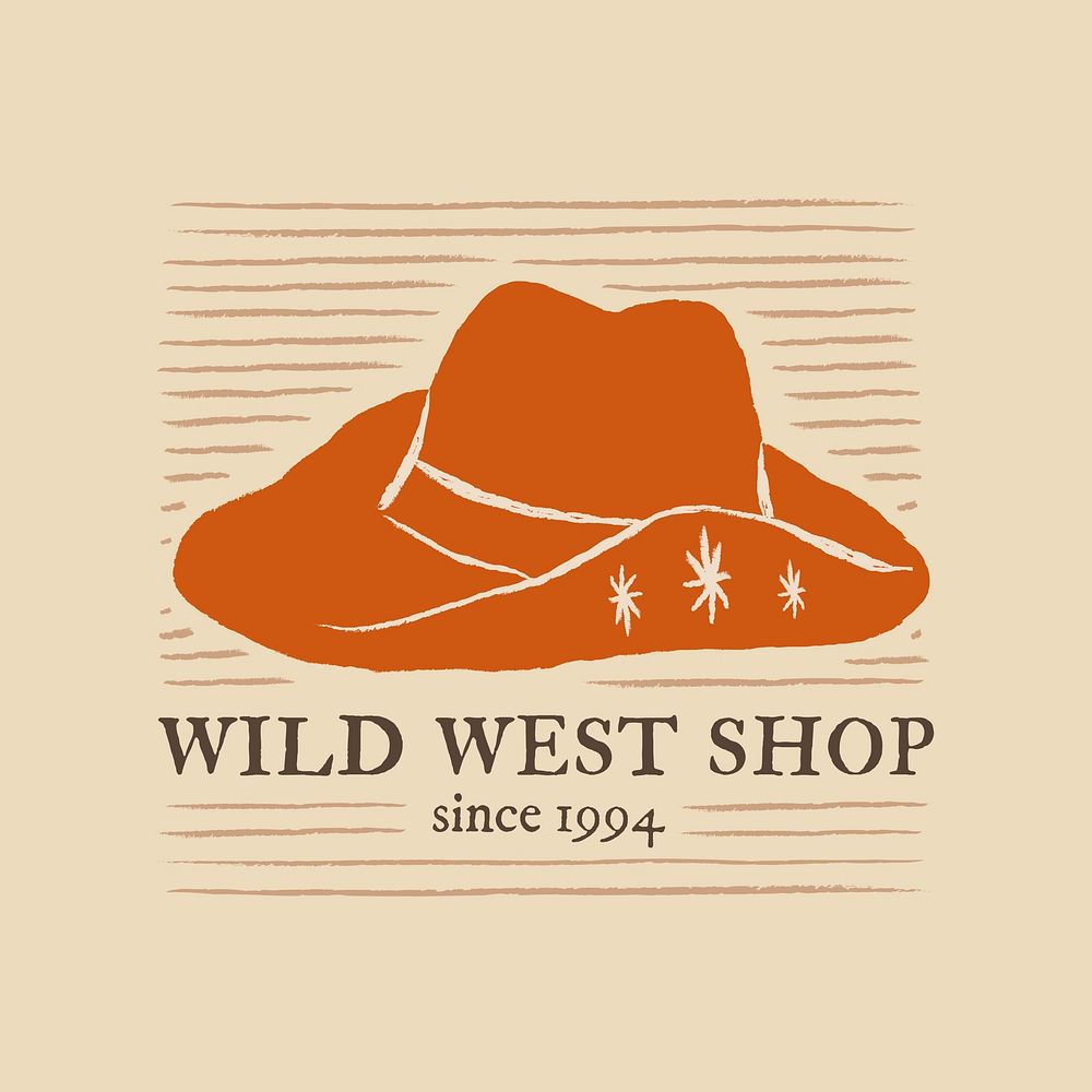 Cowboy hat logo template   