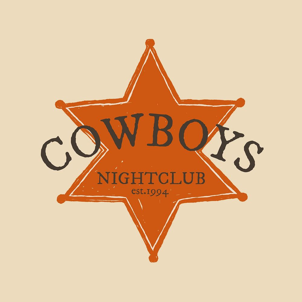 Retro cowboy badge logo template 