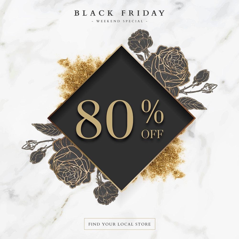 Black Friday Facebook ad template, marble  design