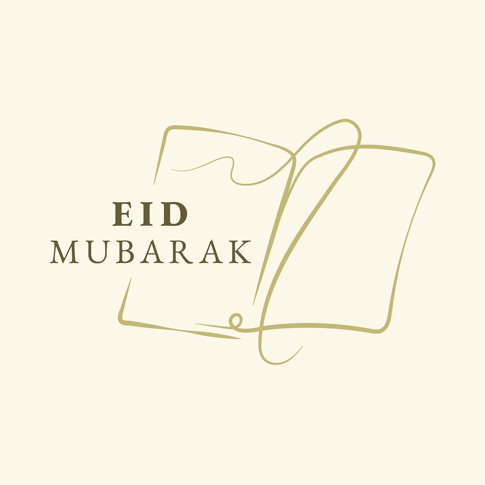 Eid Mubarak logo template Islamic design