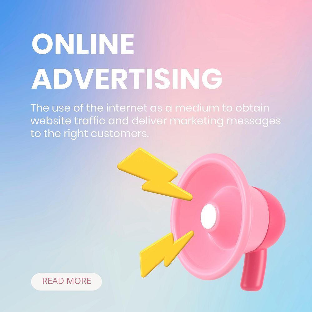 Online advertising Facebook ad template 3D design