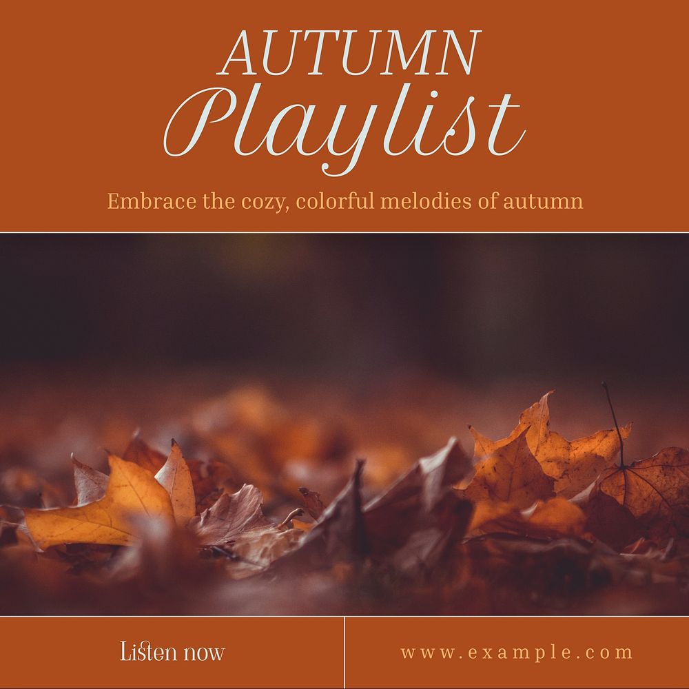 Autumn playlist Instagram post template