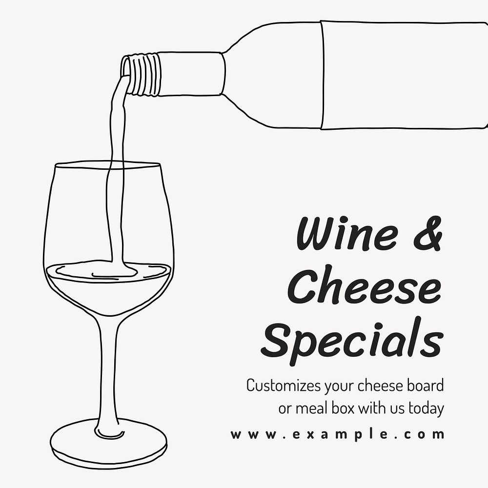 Wine cheese special Instagram post template