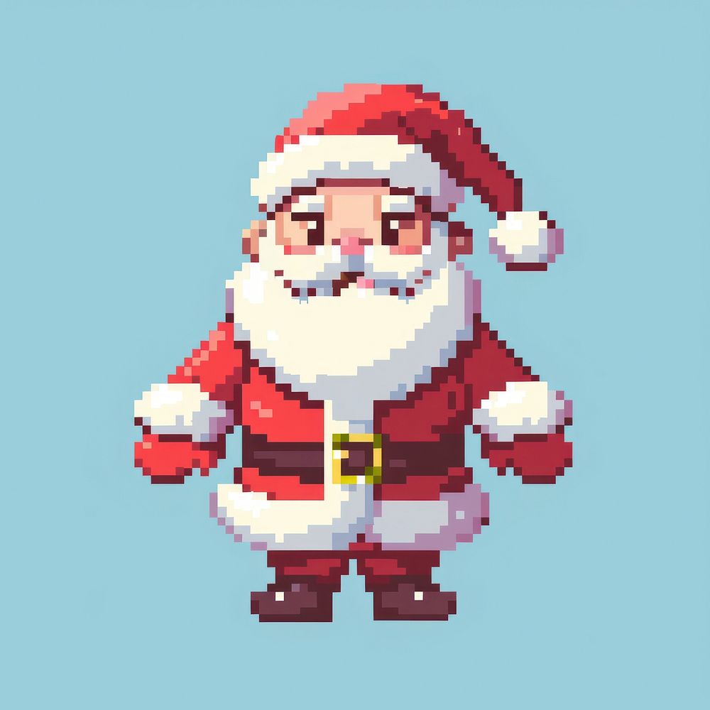 Santa claus pixel person human baby.