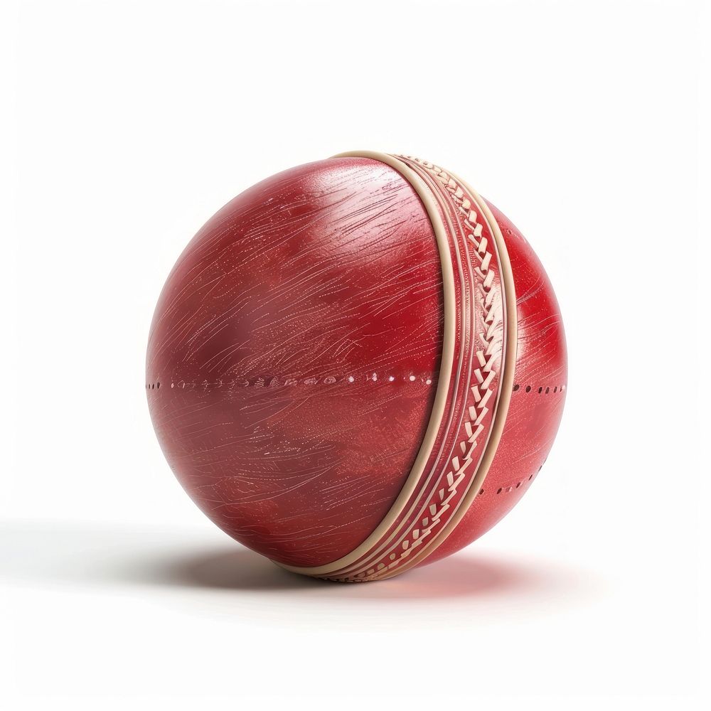 3d cartoon rendering cricket ball sports sphere.